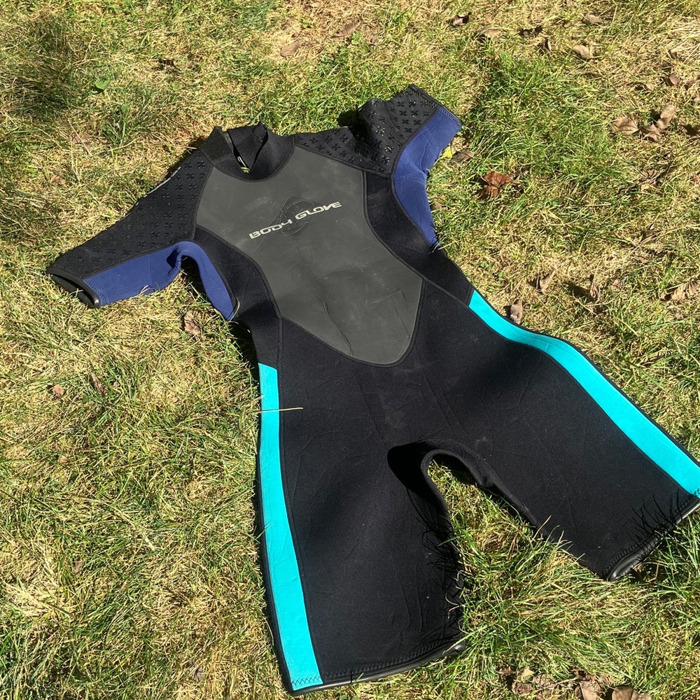 Blue and Black Short Sleeve Wetsuit